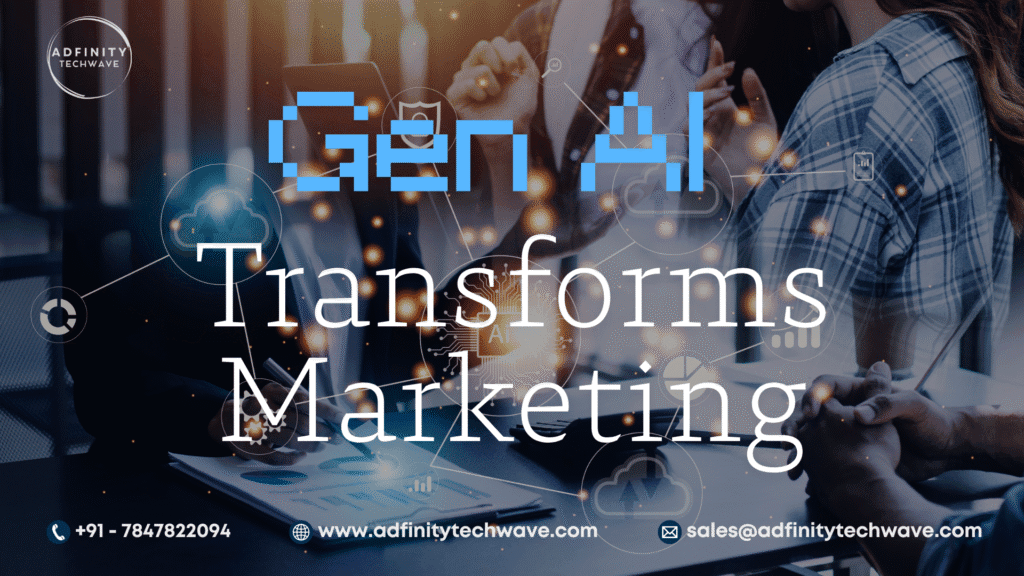 AI brain connecting digital marketing channels such as SEO, email, and social media.